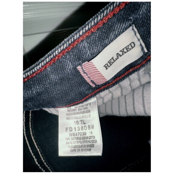 Dickies Relaxed Fit Boot Cut Leg Women's Midrise Blue Jeans Size 16TL #FD138DSW - Picture 6 of 7